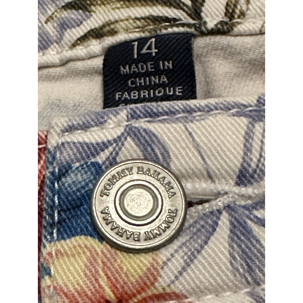 Tommy Bahama Ankle Floral Denim Jeans Womens 14 Multicolor Beach Tropical Pants - Picture 4 of 16